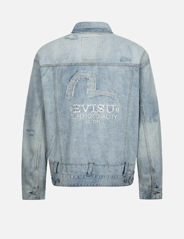 Distressed Seagull Deconstructed Loose Fit Denim Jacket Cotton Jacket Linen Jacket Terry Jacket Distressed Seagull Deconstructed Loose Fit Denim Jacket Cotton Jacket Linen Jacket Terry Jacket