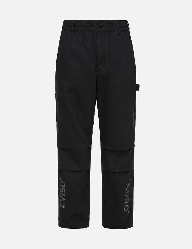 Ukiyo-E Infused Logo Embroidered Worker Pants Formal Dress Pants