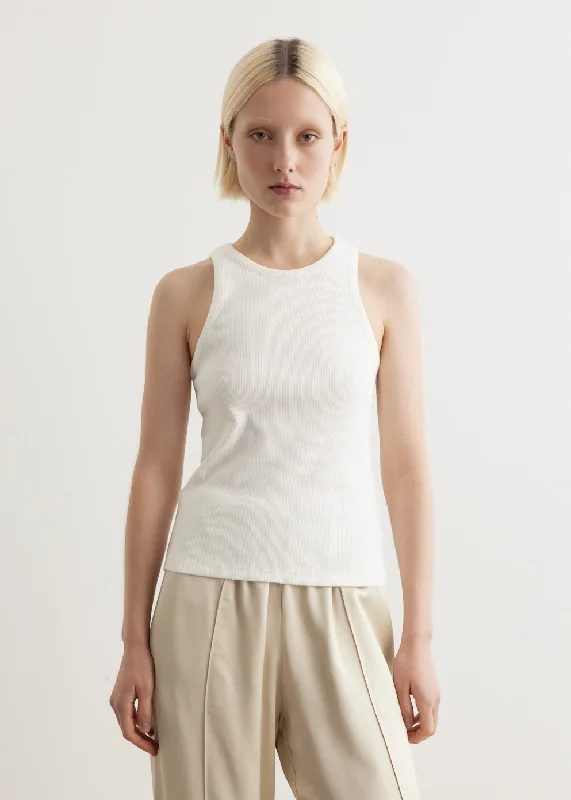 High Neck Rib Tank Top v-neck tank top