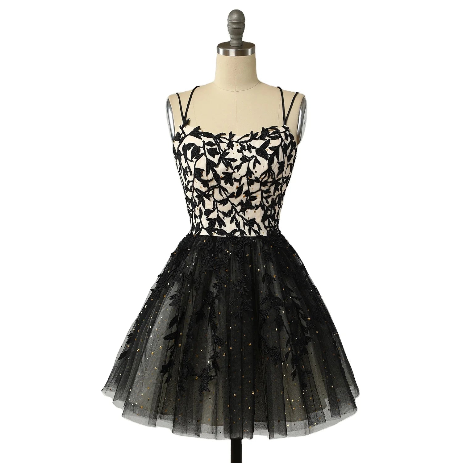 2024 Latest Short Tulle Prom Party Dress Girl Sexy Homecoming Dresses In Black Color Tunics Floral girly 2024 Latest Short Tulle Prom Party Dress Girl Sexy Homecoming Dresses In Black Color Tunics Floral girly