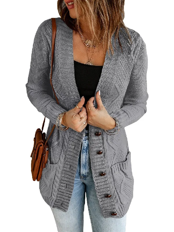 Casual Cardigan Crew Neck V-Neck Turtle Neck