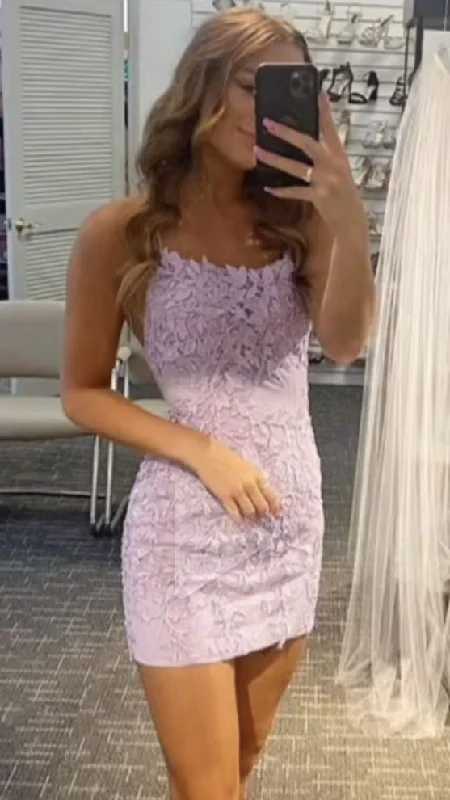 Purple Lace Homecoming Dress New Arrival Party Dress c2599 Tunics Office stylish