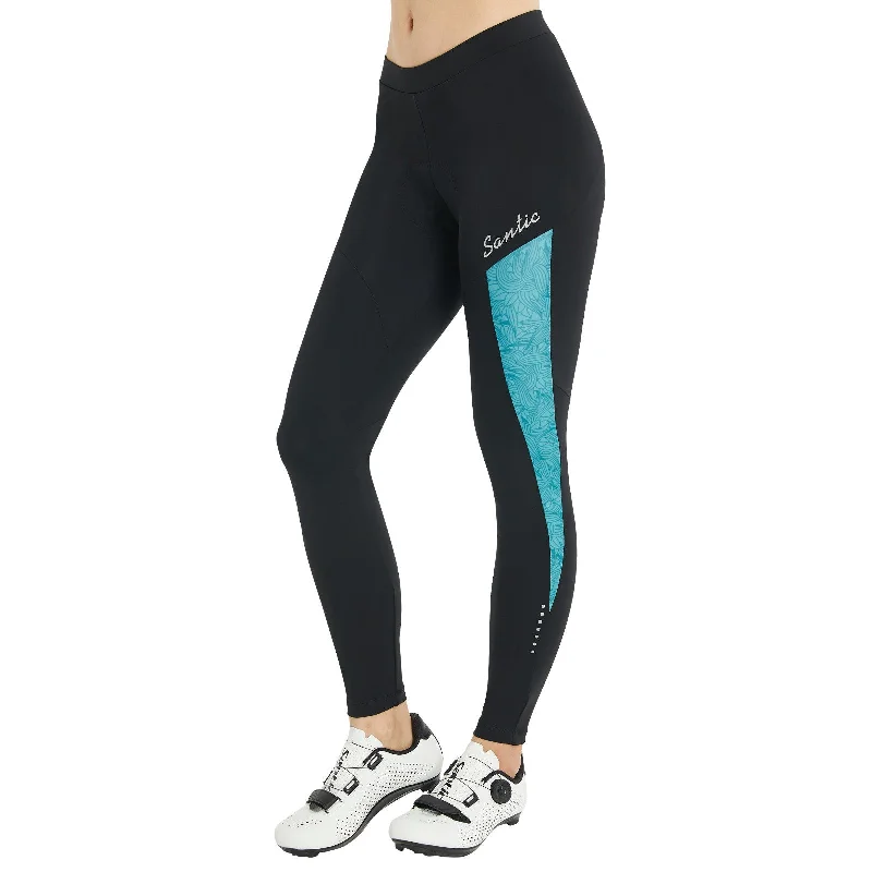 Santic Gina Blue & Pink Women Padded Cycling Pants Cozy Full-Length Pants