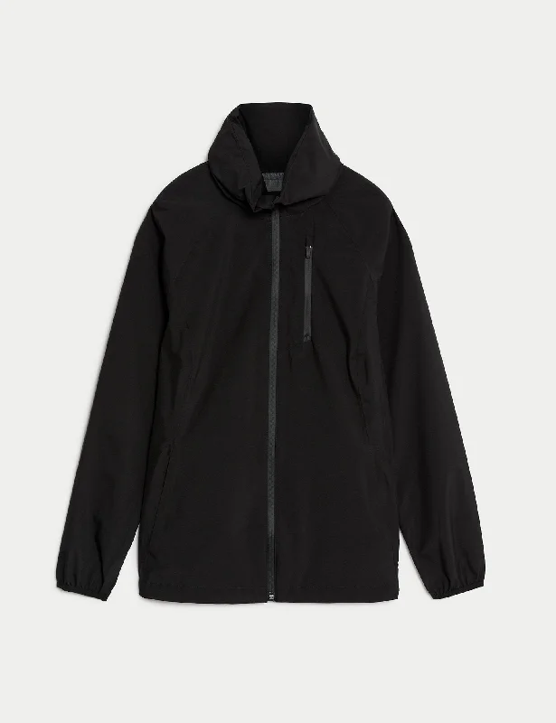 Waterproof Zip Up Hooded Jacket Zip Front Button Front Snap Front