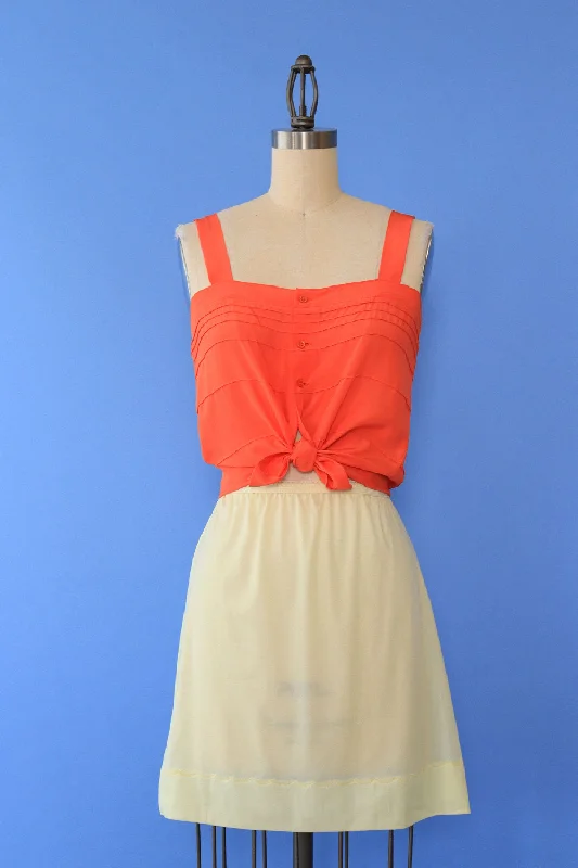 Buttah Yellow Mini Slip Skirt XS/S linen skirt natural