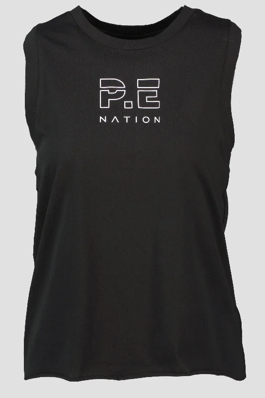 Women's P.E Nation Black Shuffle Tank workout tank top