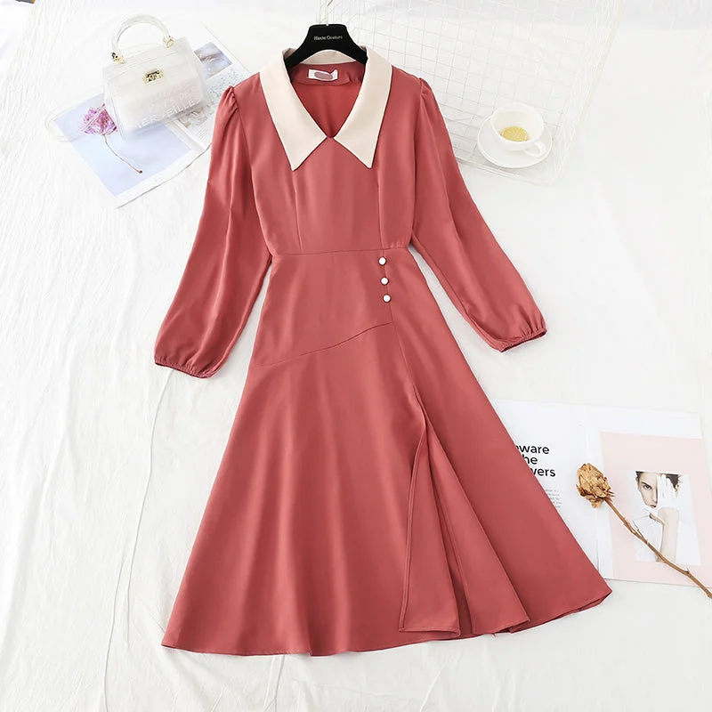 Narrow waist and slim temperament French retro care machine split skirt 2391 leather skirt modern Narrow waist and slim temperament French retro care machine split skirt 2391 leather skirt modern