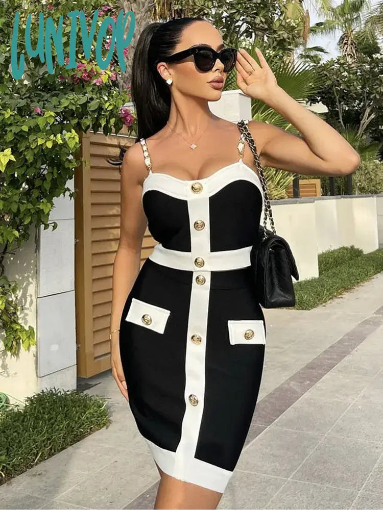 Lunivop Women Summer Sexy Sleeveless Backless Patchwork Chain Two Piece Mini Bandage Skirt Set Celebrity Evening Party Women's Set cashmere skirt fine Lunivop Women Summer Sexy Sleeveless Backless Patchwork Chain Two Piece Mini Bandage Skirt Set Celebrity Evening Party Women's Set cashmere skirt fine
