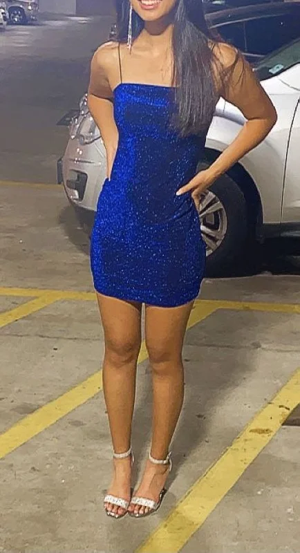 Spaghetti Straps Short Homecoming Dress Royal BLue Party Dress c3418 Tunics Floral girly Spaghetti Straps Short Homecoming Dress Royal BLue Party Dress c3418 Tunics Floral girly