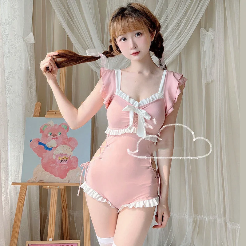 cute bow swimsuit  KF83846 Comfortable Tankini Set