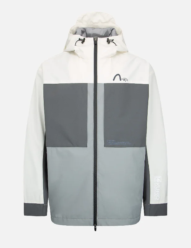 Logo Print Colorblock Windbreaker Jacket Front Pockets Side Pockets Patch Pockets