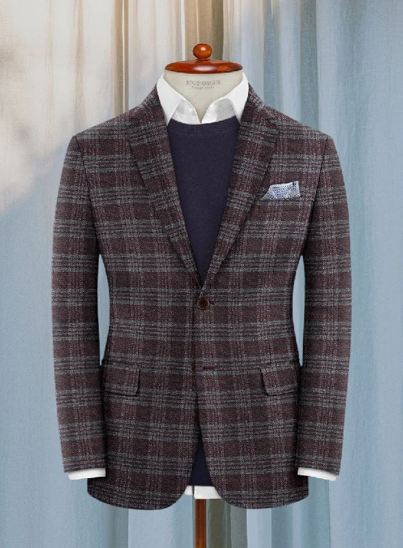 Lanificio Zegna Wine Plaid Alpaca Wool Jacket Denim Jacket Leather Jacket Suede Jacket Lanificio Zegna Wine Plaid Alpaca Wool Jacket Denim Jacket Leather Jacket Suede Jacket