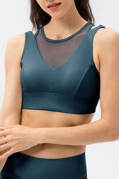 Cutout Wide Strap Active Tank workout tank top