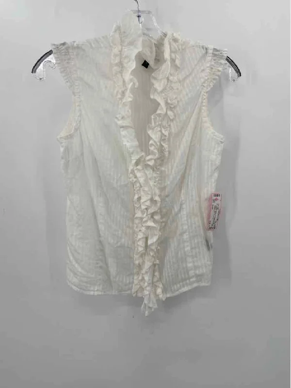 Pre-Owned The Limited White Size Small Ruffle Collar Tank Top cotton tank top