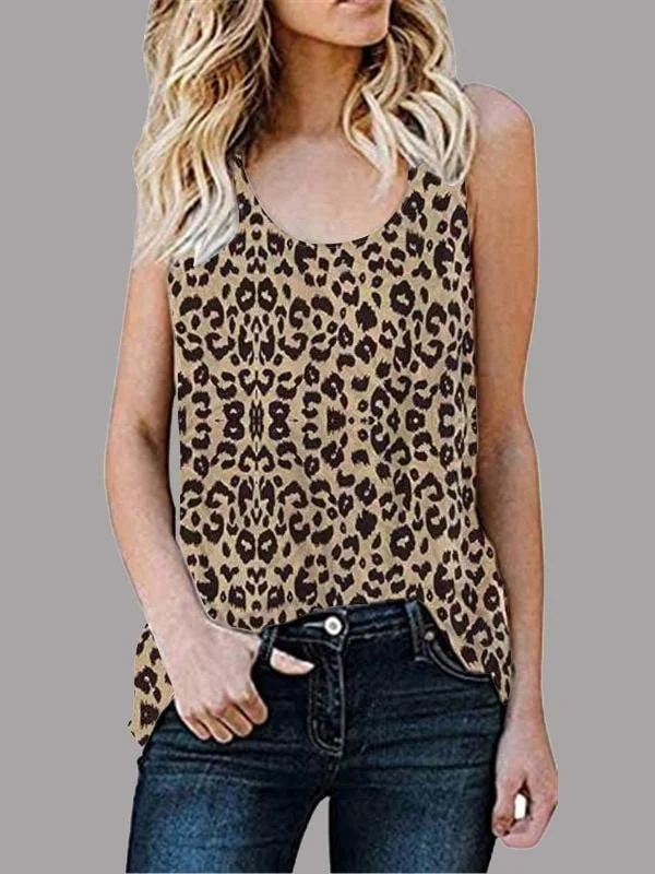 Black and White Leopard Print Tank Top sequin tank top