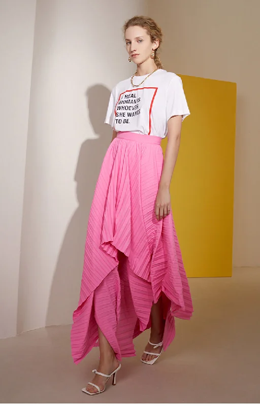 Irregular Ruffles Pleated Long A-Line Skirt wool skirt warm