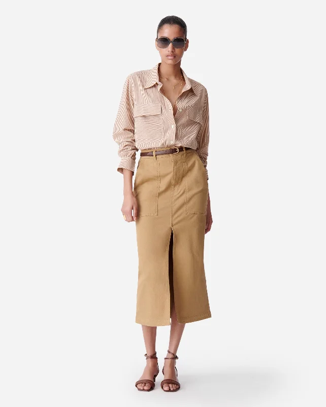 DRAGA SKIRT / MASTIC linen skirt breathable