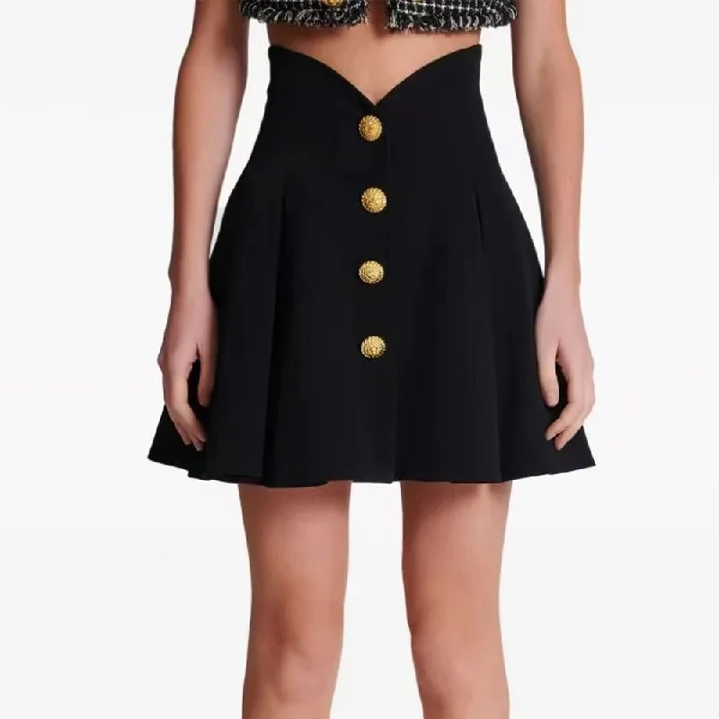 High Waisted Pleated Mini Skirt midi skirt versatile