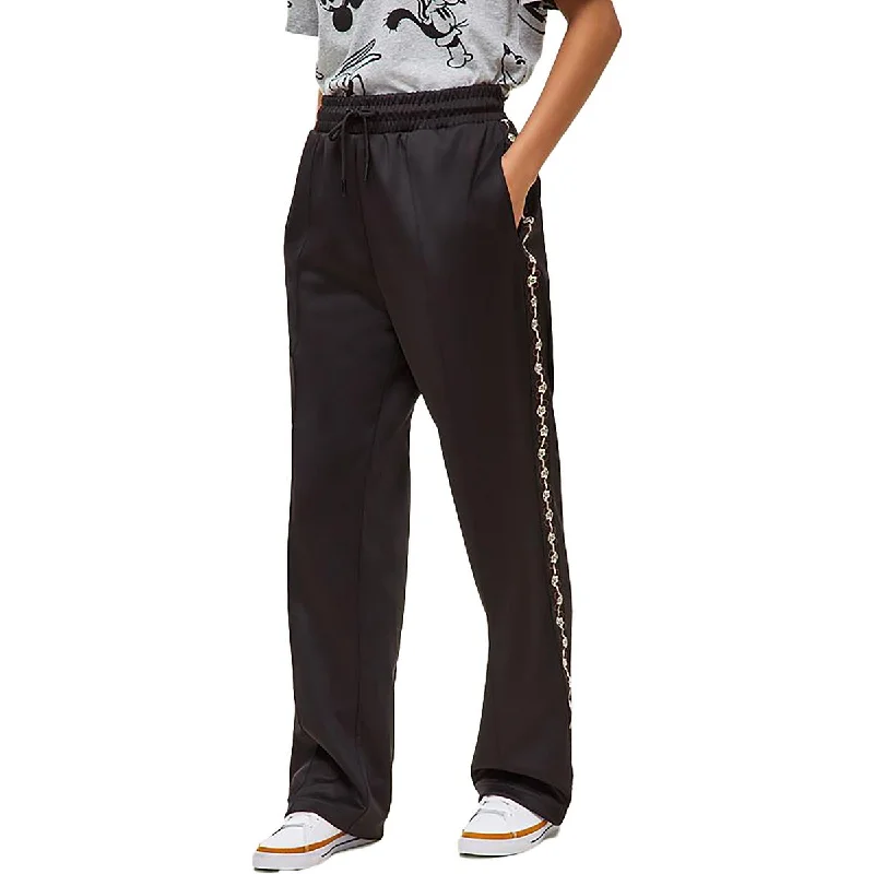 Disney Womens Pocket  Track Pants Trendy High-Waist Trousers