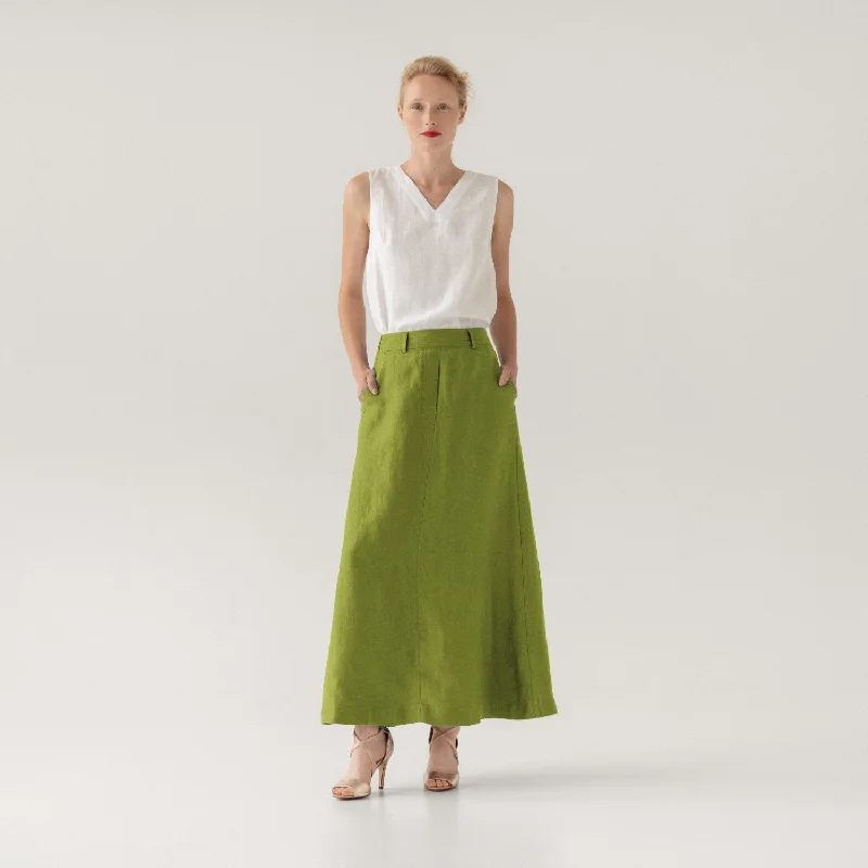 Cardamom Seed Linen Gardenia Skirt lace skirt feminine