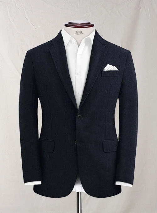Solbiati Dark Blue Linen Jacket Denim Jacket Leather Jacket Suede Jacket