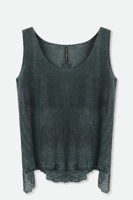 KYA PERFORATED LEATHER TANK TOP casual tank top