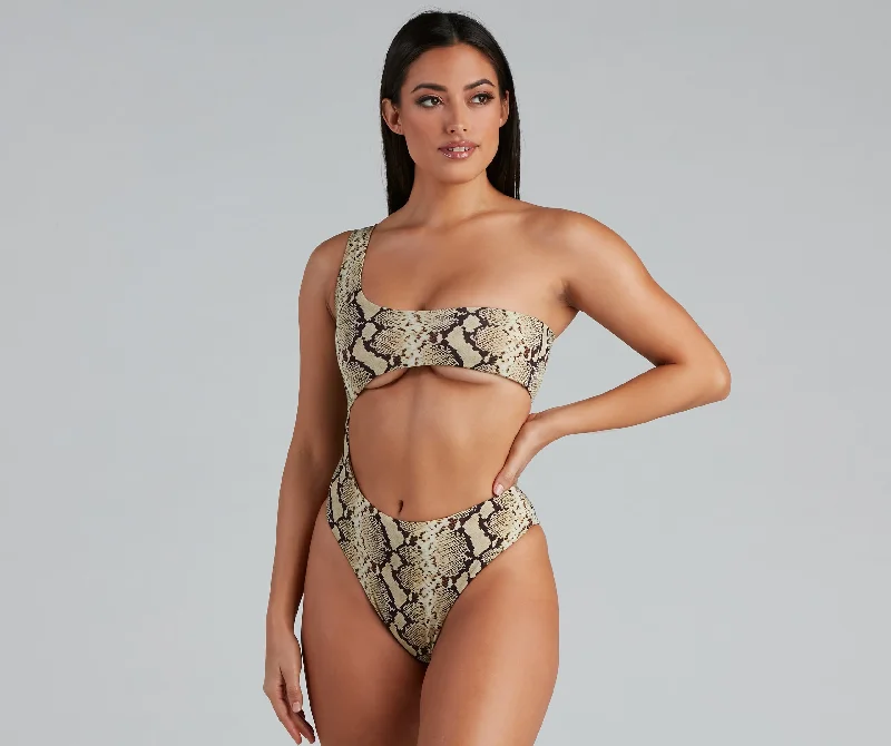 Fiercely Bold Cutout Swimsuit Swim Skirt Set