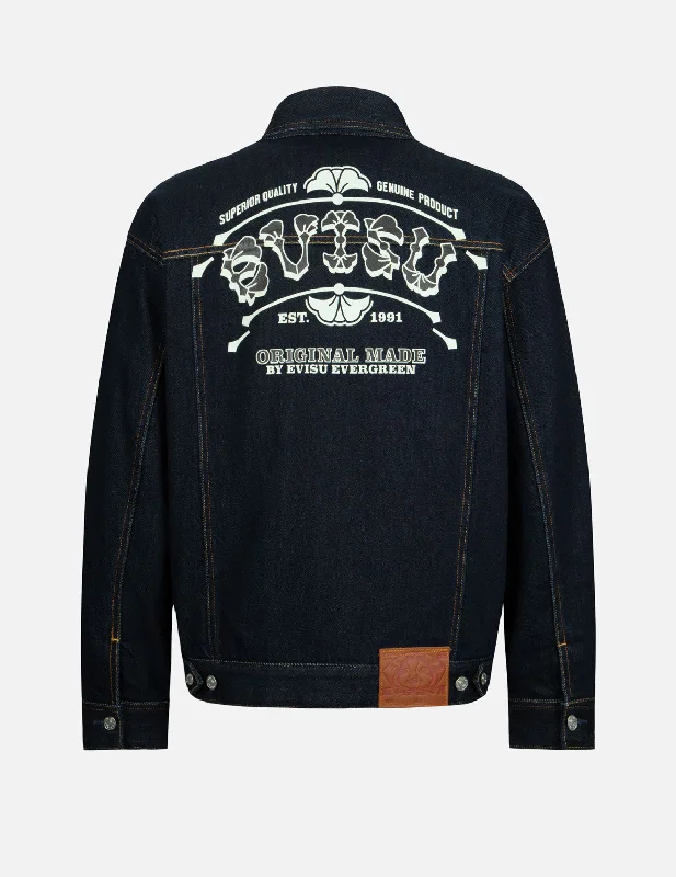 Logo and Seagull Print Loose Fit Denim Jacket Notch Collar Jacket Peter Pan Collar Jacket Cowl Neck Jacket Logo and Seagull Print Loose Fit Denim Jacket Notch Collar Jacket Peter Pan Collar Jacket Cowl Neck Jacket