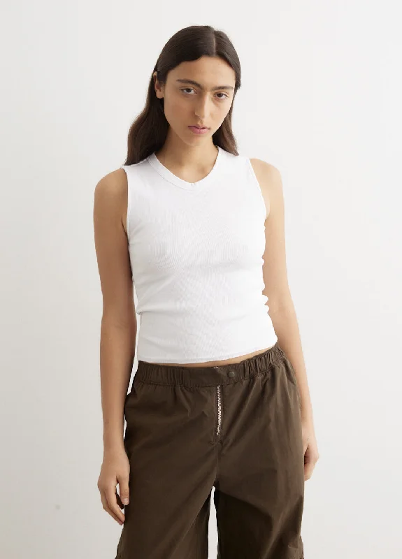 Back Cut Out Mini Rib Tank Top chic tank top