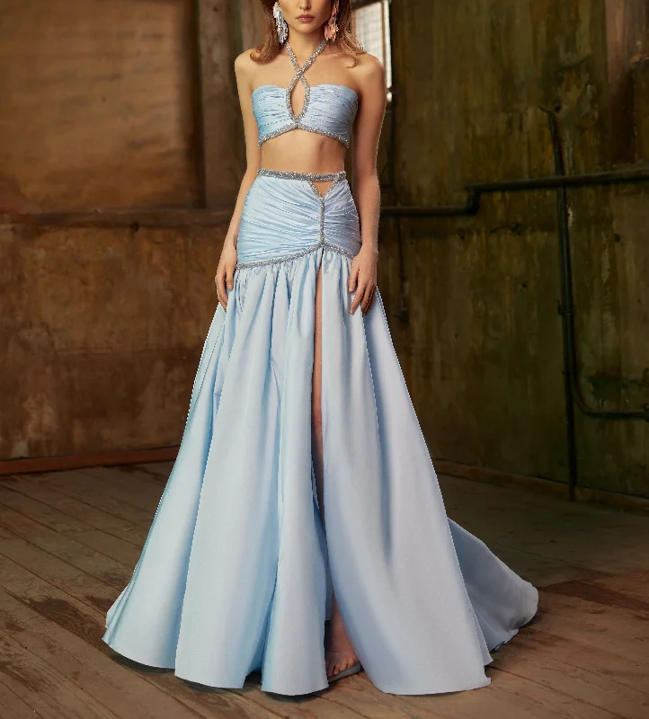 Matchinh Tafeta Bralette & Skirt with A Touch of Embroidered breathable skirt fabric