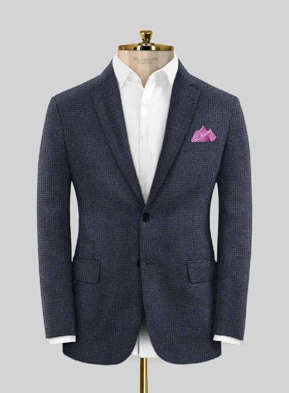 Caccioppoli Arixa Houndstooth Blue Wool Jacket Belted Jacket Elasticated Jacket Padded Jacket Caccioppoli Arixa Houndstooth Blue Wool Jacket Belted Jacket Elasticated Jacket Padded Jacket