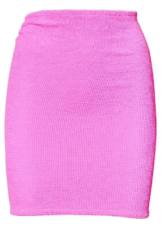 Mini Skirt Bubblegum silk skirt lustrous