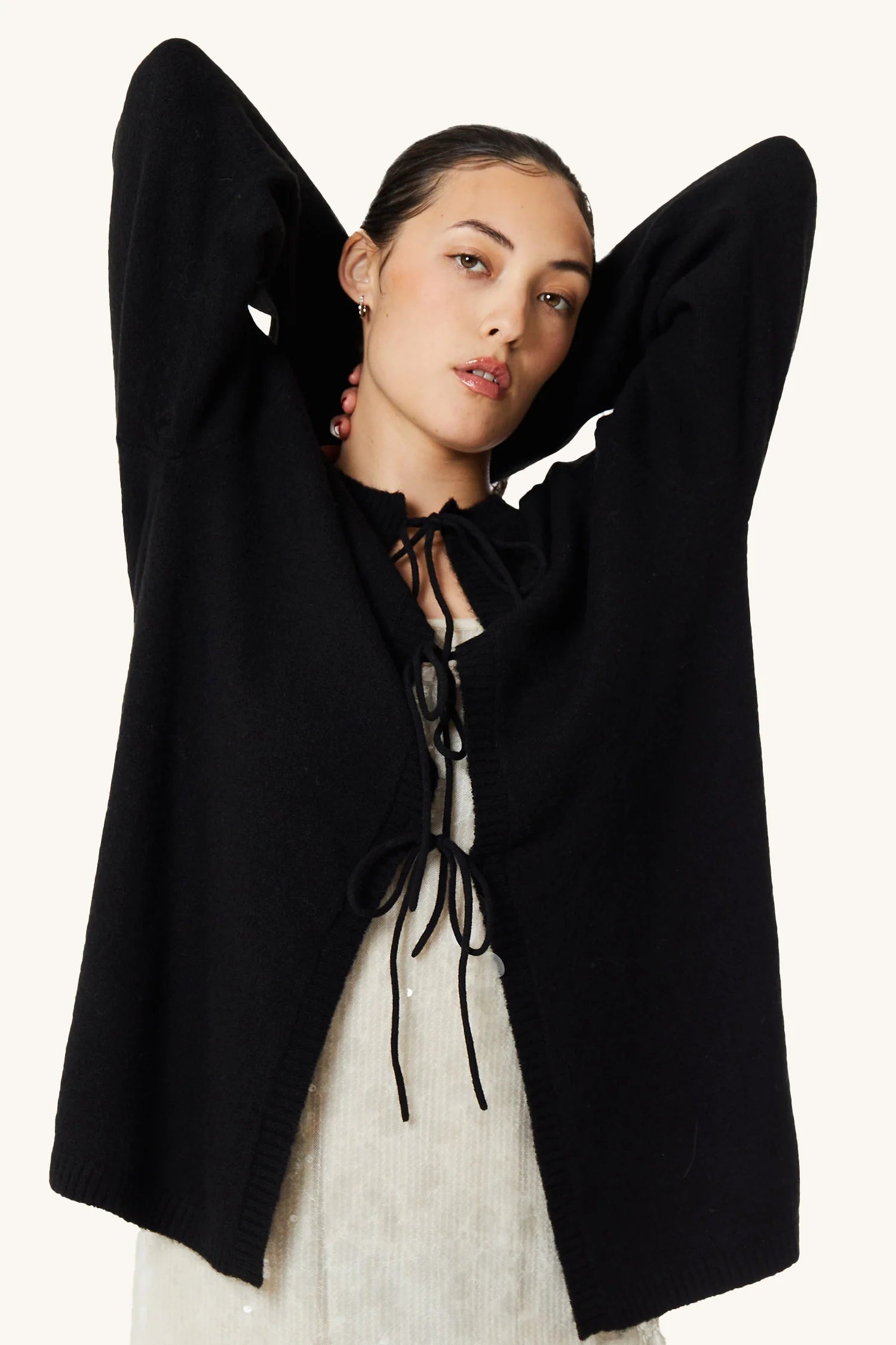 Owen Reversible Cardigan Houndstooth Herringbone Solid