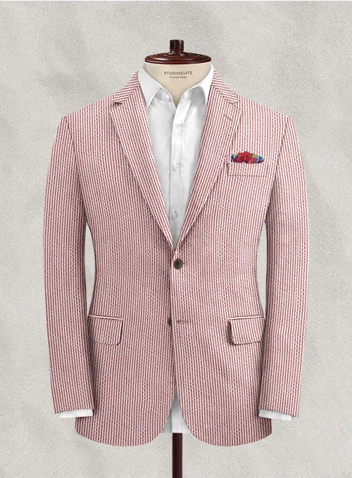 Solbiati Coral Red Seersucker Jacket Collared Jacket Crew Neck Jacket Turtle Neck Jacket Solbiati Coral Red Seersucker Jacket Collared Jacket Crew Neck Jacket Turtle Neck Jacket