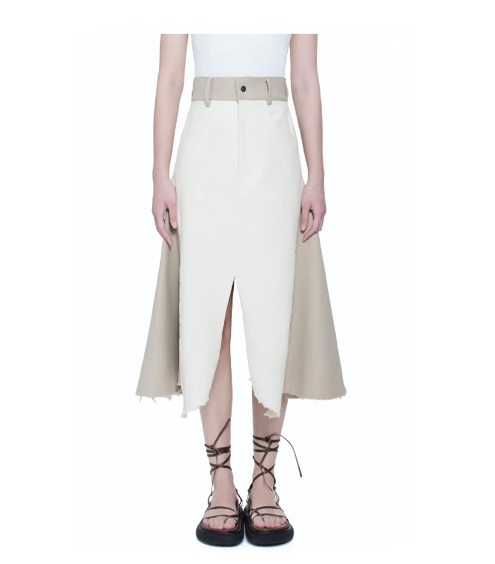 Asymmetric Hem with Panel Skirt chiffon skirt airy