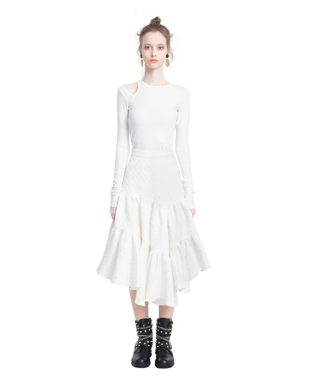 Asymmetric Tiered Skirt seamless skirt comfort