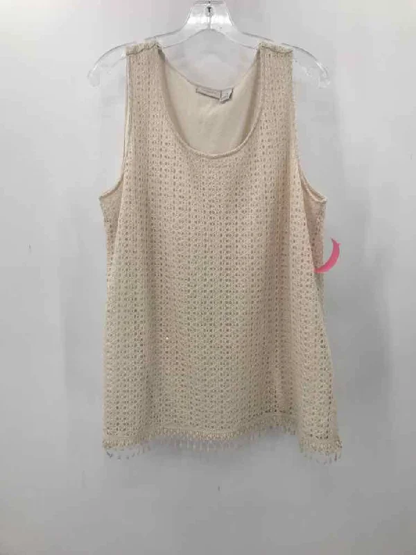Pre-Owned Chico's Ivory Size XL Tank Top cold shoulder tank