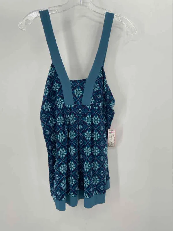 Pre-Owned BCBG Blue Size Small Printed Tank Top boho tank top