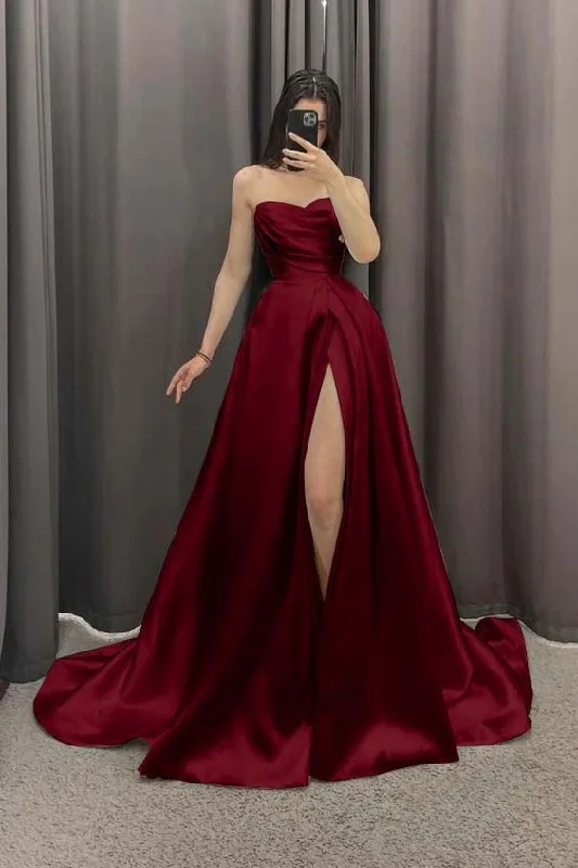 Stunning Sweetheart A-Line Long Party Dress Wine Red Evening Gown, DP3606 Tunics Yoga stretchy Stunning Sweetheart A-Line Long Party Dress Wine Red Evening Gown, DP3606 Tunics Yoga stretchy
