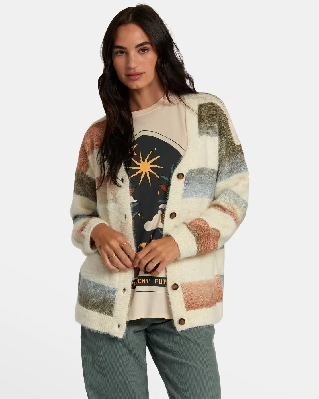 Here We Are Cardigan Sweater - Multi Anti-Pilling Anti-Shrink Durable