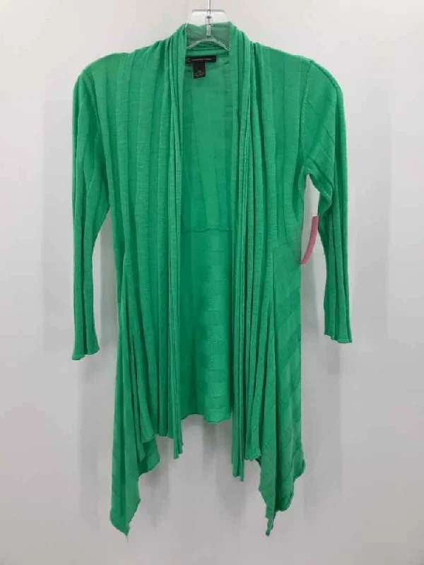 Pre-Owned INC Green Size XS Cardigan Sweater Bright Pastel Dark