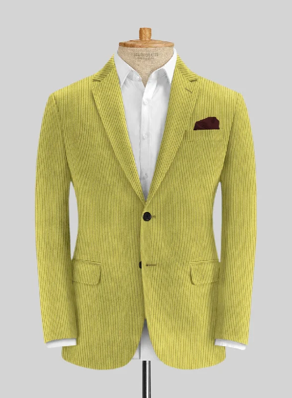 Solbiati Lime Green Corduroy Jacket Nylon Jacket Polyester Jacket Spandex Jacket
