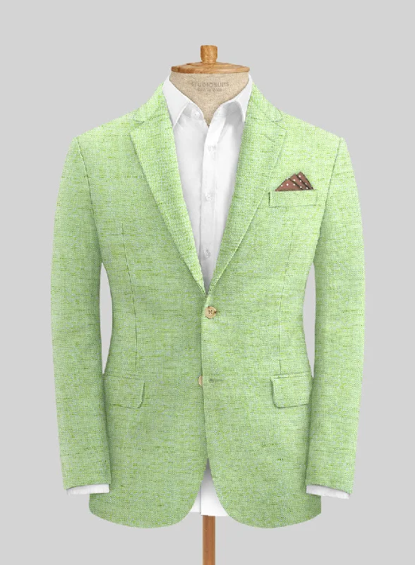 Solbiati Spring Green Linen Jacket Fleece Jacket Down Jacket Parka