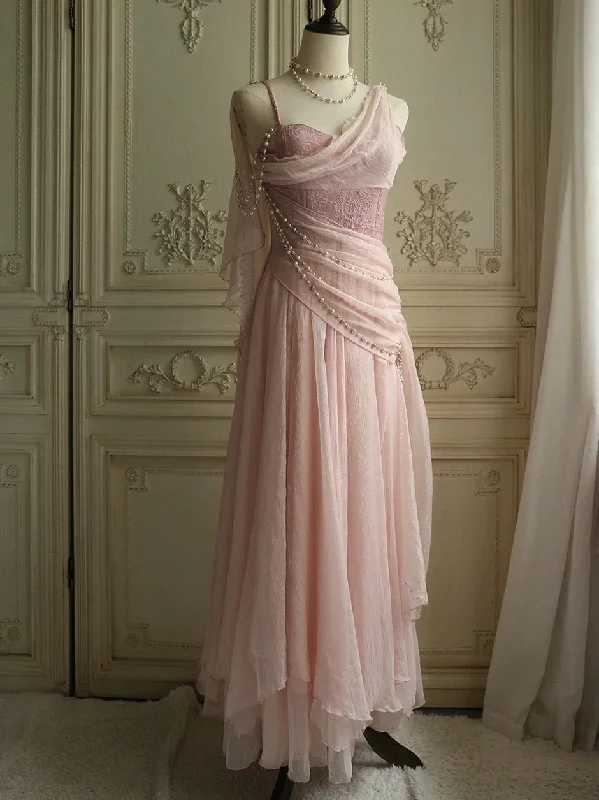 Stunning Pink Straps A-Line Lace Chiffon Long Formal Party Dress, DP3700 Tunics Plaid country Stunning Pink Straps A-Line Lace Chiffon Long Formal Party Dress, DP3700 Tunics Plaid country