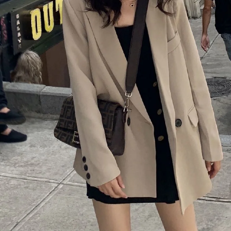 Blazer Women Black Suit Jacket Women's Autumn Loose Casual Top Coat Spring and Autumn Suit Veste Femme Satin Jacket Silk Jacket Chiffon Jacket Blazer Women Black Suit Jacket Women's Autumn Loose Casual Top Coat Spring and Autumn Suit Veste Femme Satin Jacket Silk Jacket Chiffon Jacket
