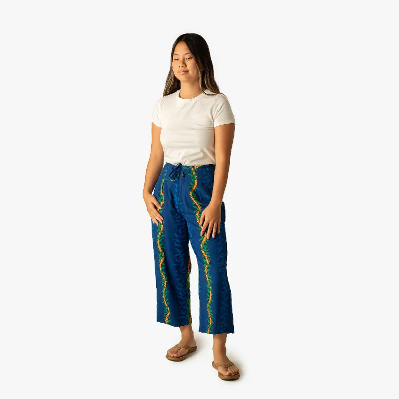 Lei Hala Mokihana Pant Stylish Elastic Waist Pants