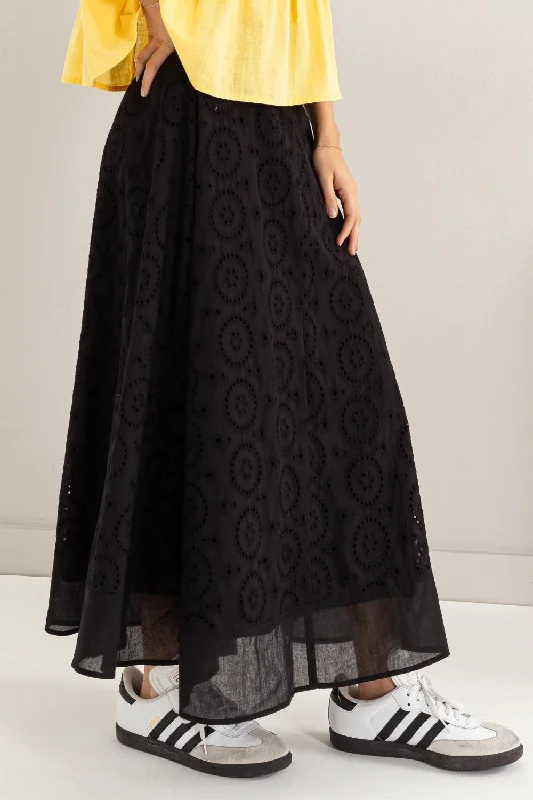 Eyelet High-Waist Midi Skirt tulle skirt dreamy