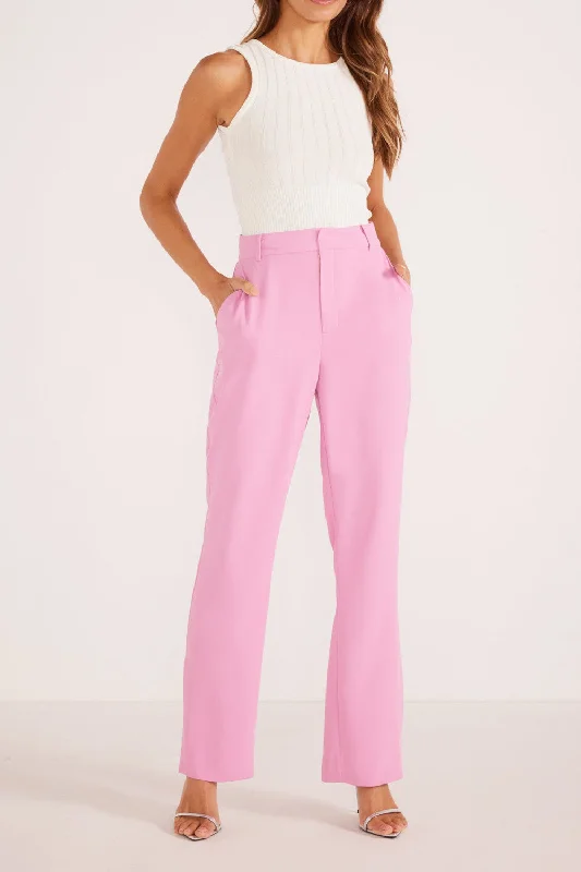 Minkpink Allie Split Hem Pants in Pink Comfortable Pleated Pants