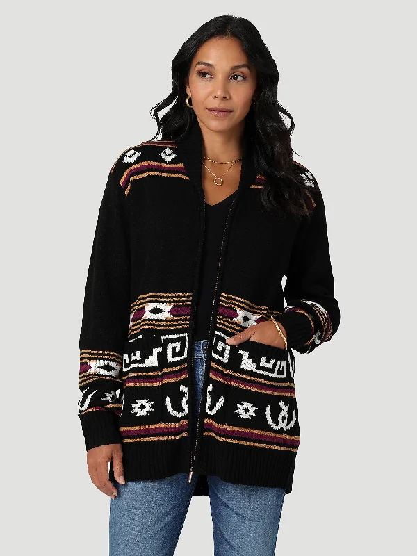 Women's Wrangler Cowboy Full Zip Cardigan #112335804 Polka Dot Checkered Tartan