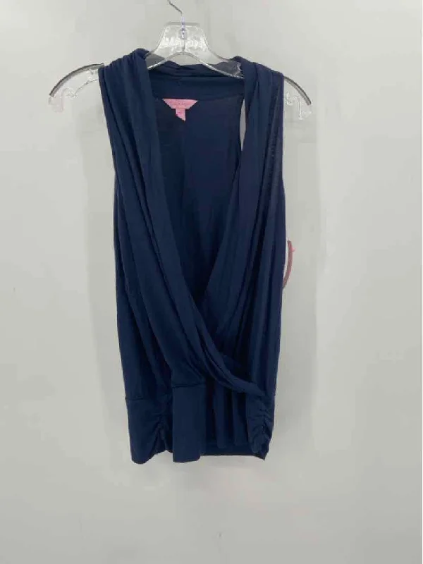 Pre-Owned Lilly Pulitzer Navy Size XS Tank Top print tank top